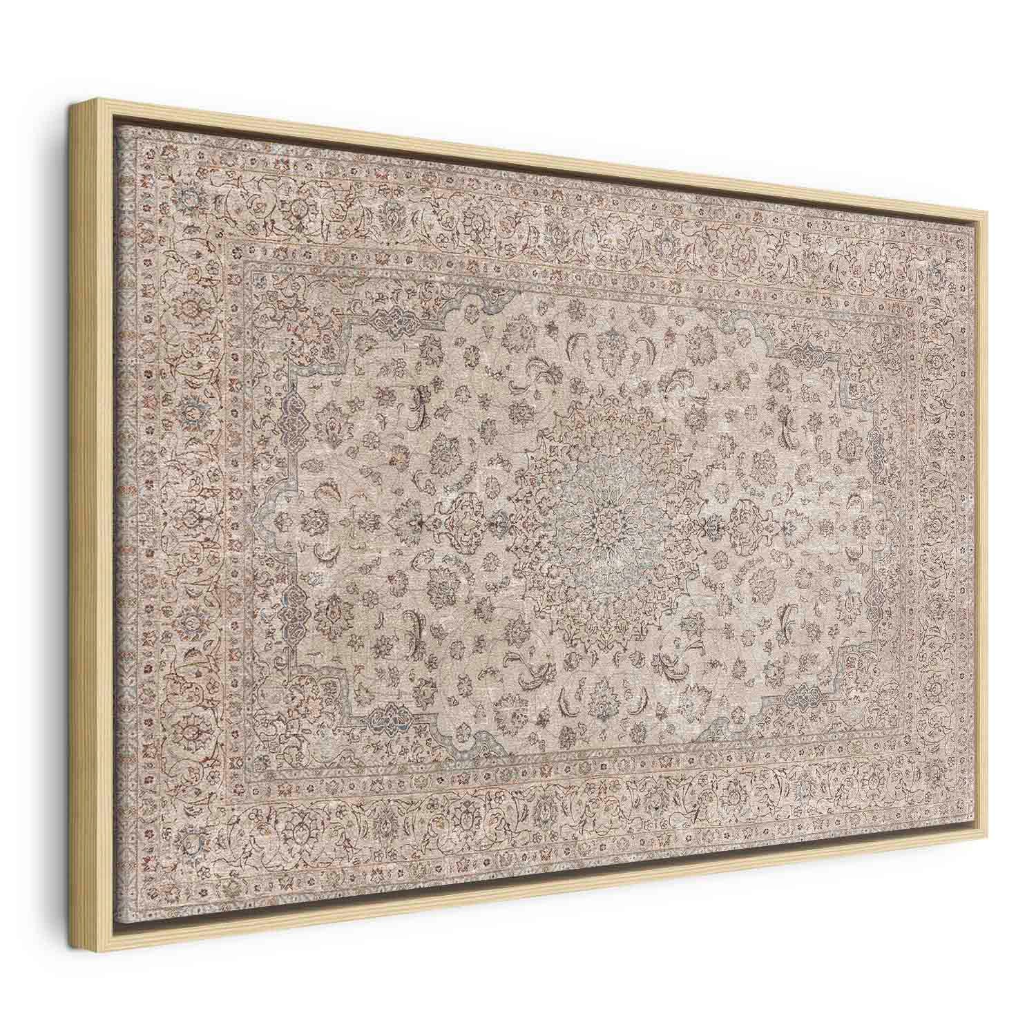 Worn Persian Sand Carpet Motif Canvas Print