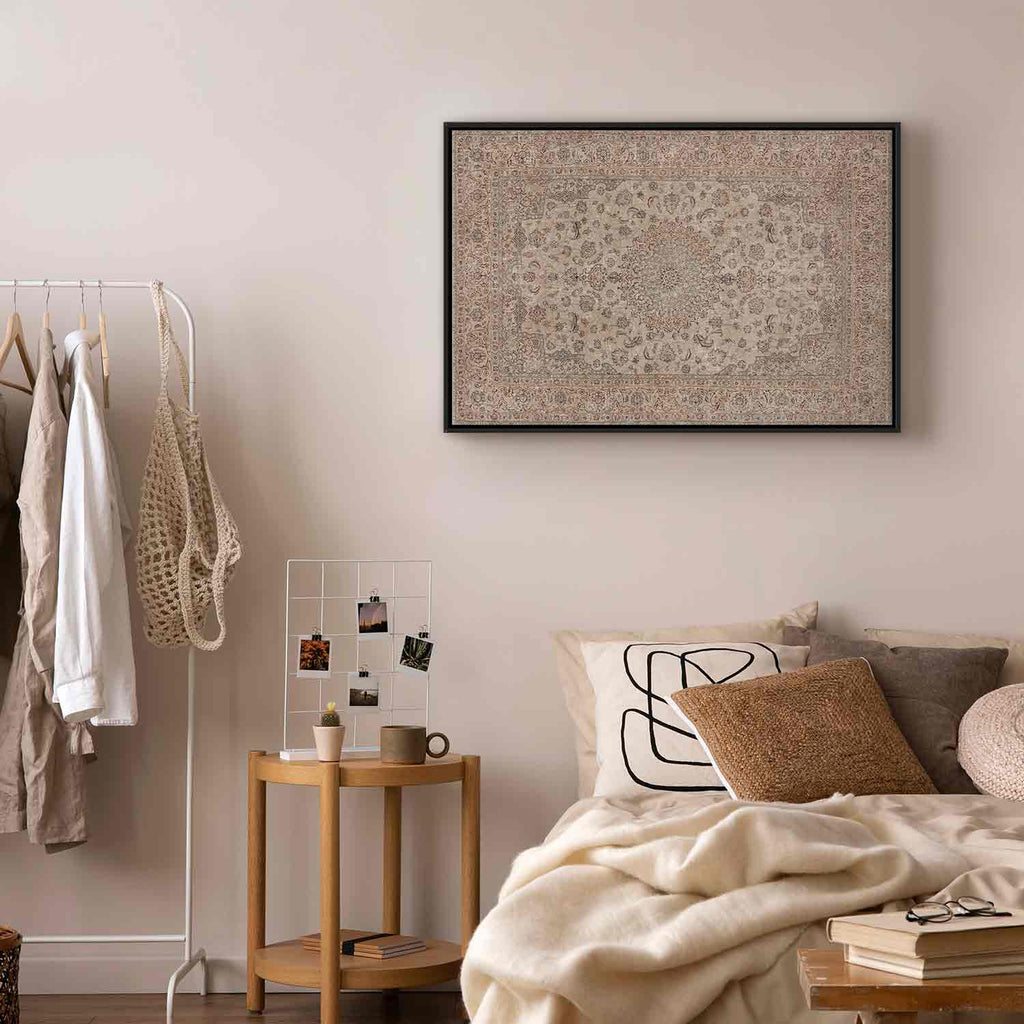 Worn Persian Sand Carpet Motif Canvas Print