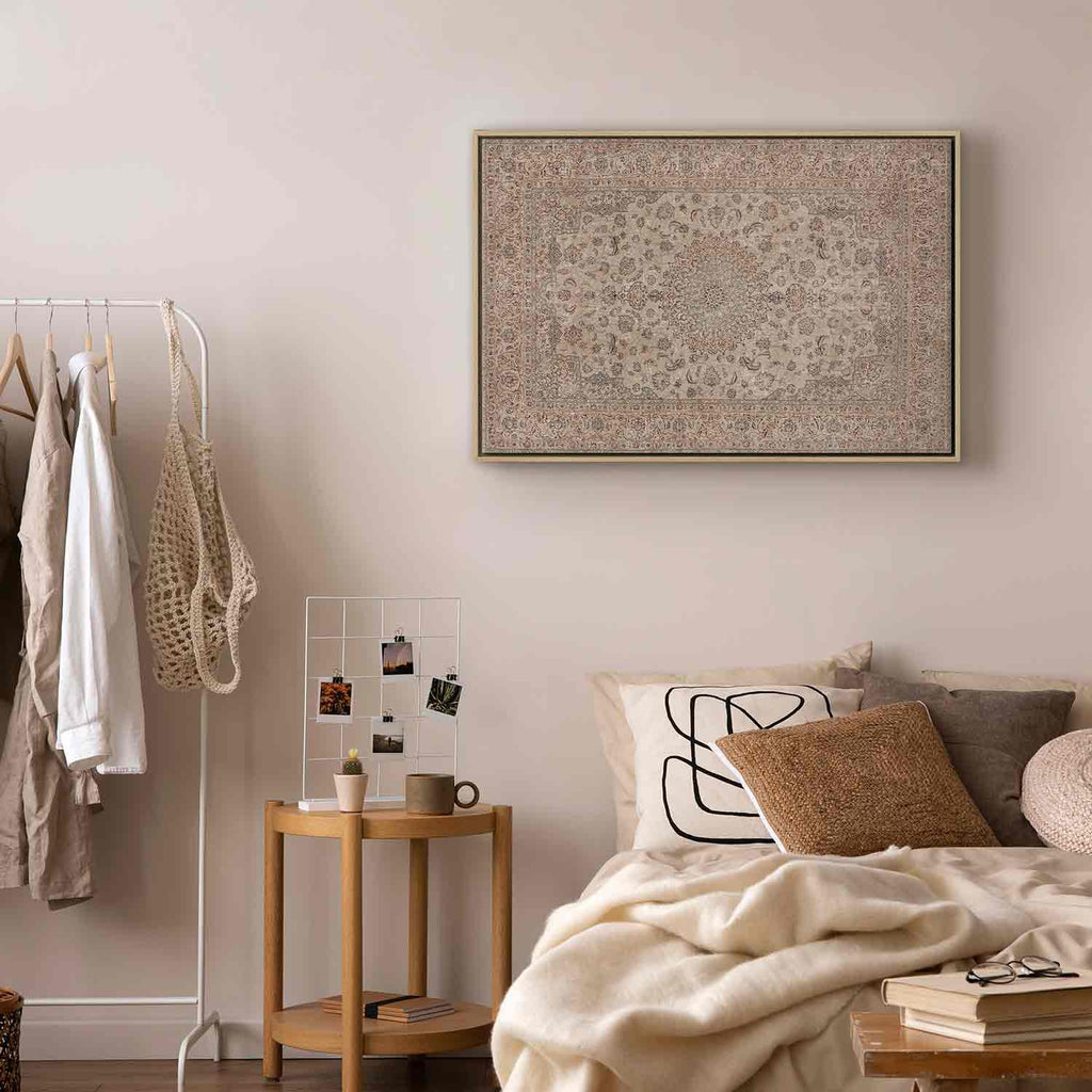 Worn Persian Sand Carpet Motif Canvas Print