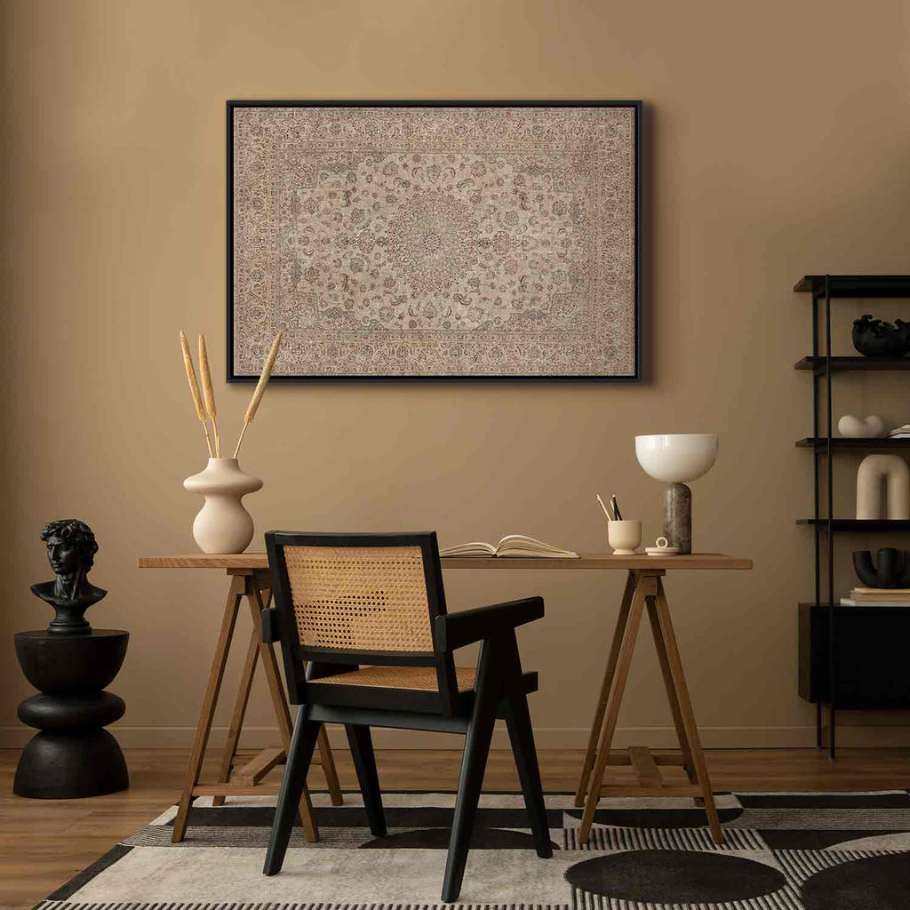 Worn Persian Sand Carpet Motif Canvas Print