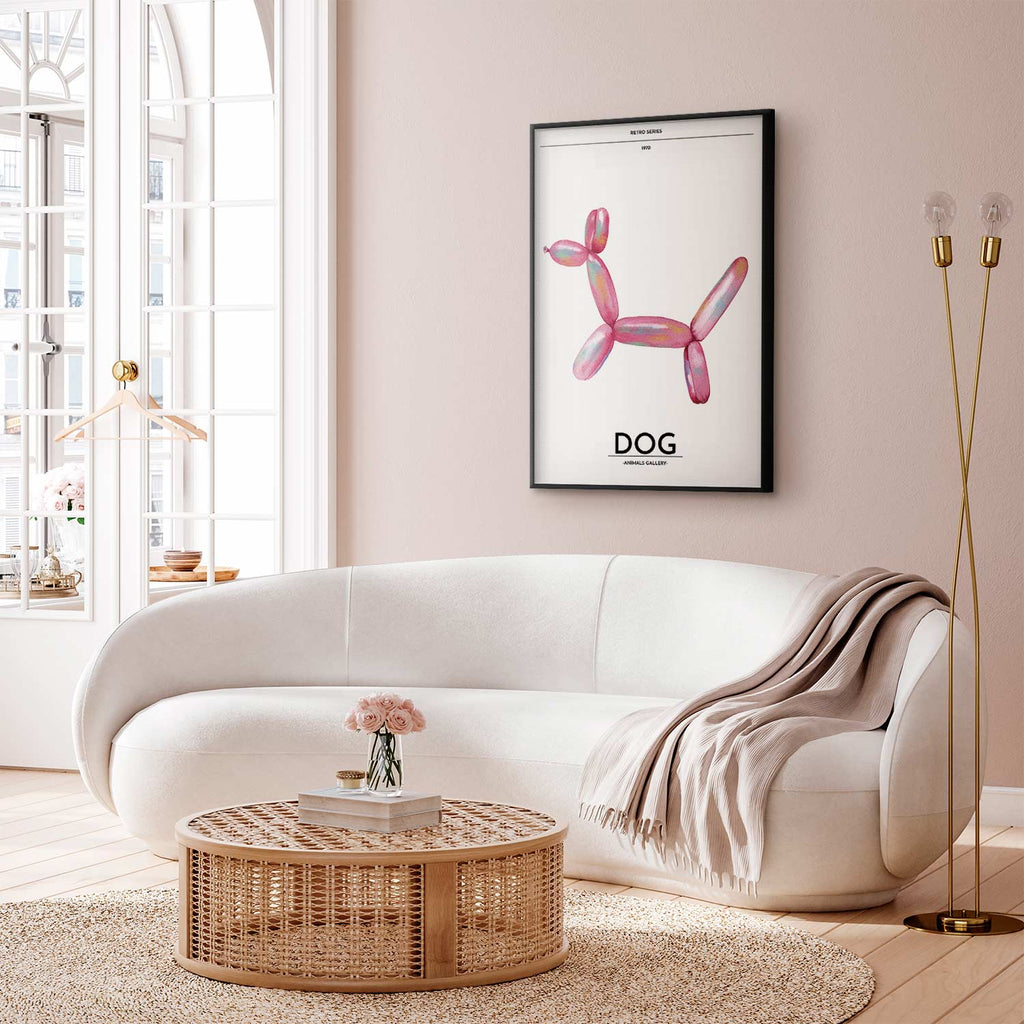 Holographic Retro Dog Multicolor Poster