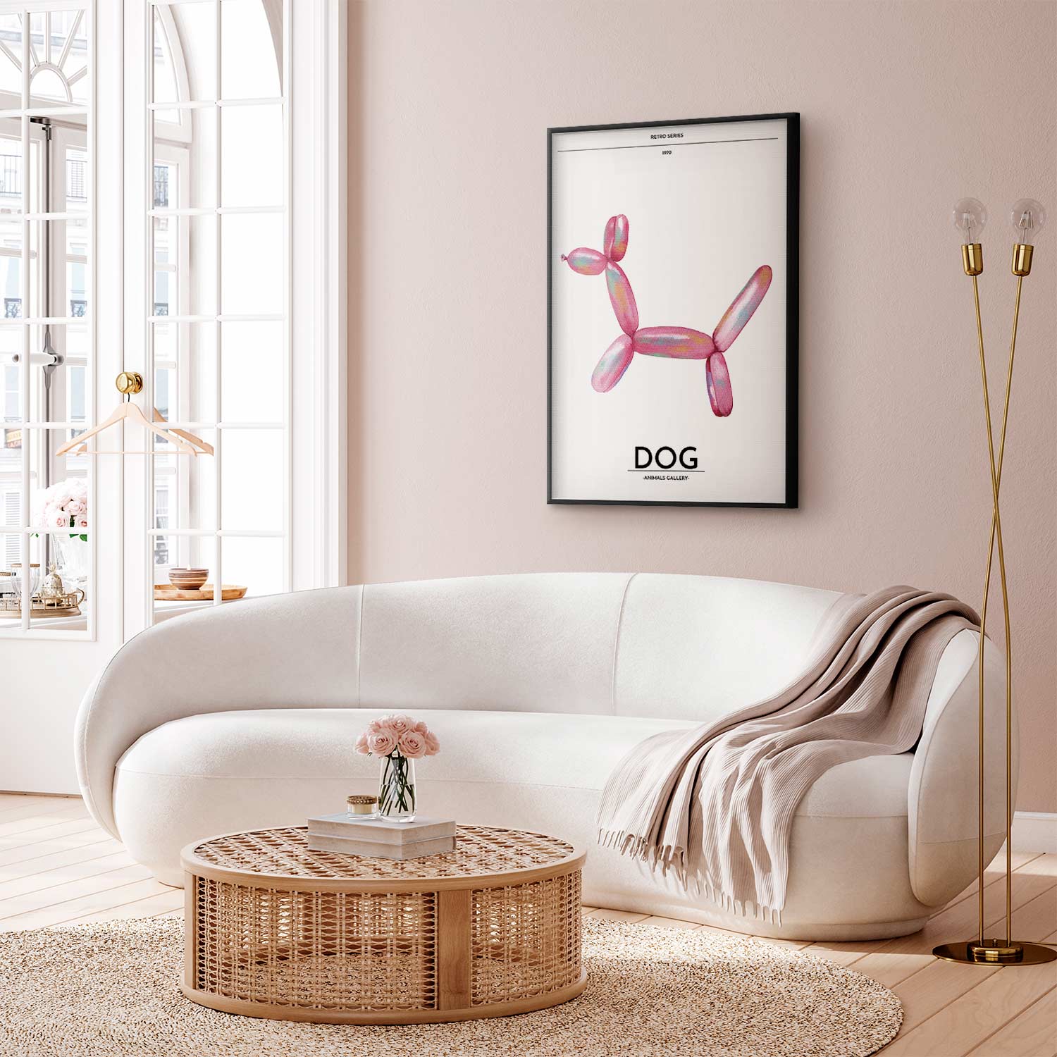 Holographic Retro Dog Multicolor Poster