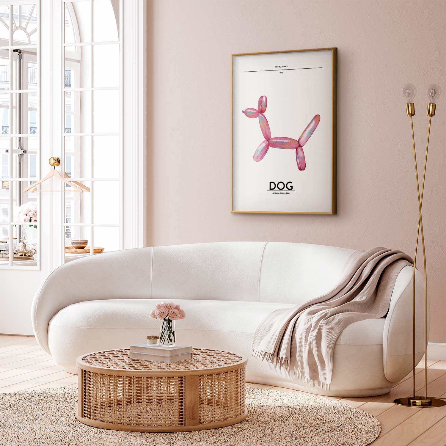 Holographic Retro Dog Multicolor Poster