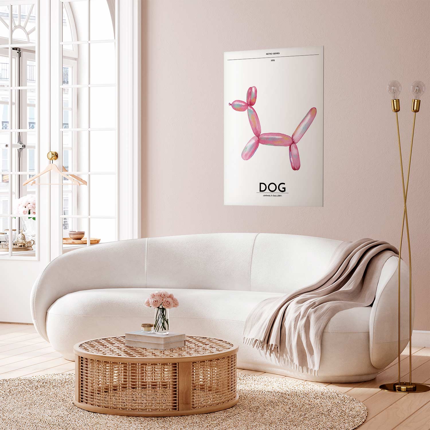 Holographic Retro Dog Multicolor Poster