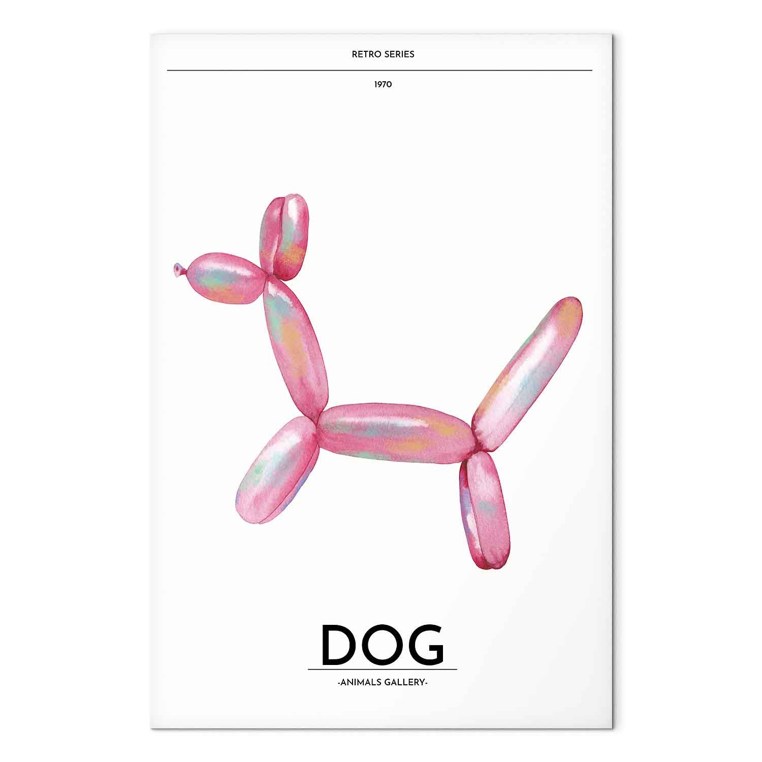 Colorful Retro Dog Canvas Print