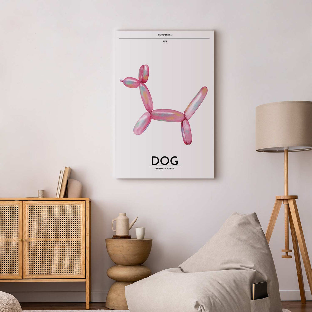 Colorful Retro Dog Canvas Print