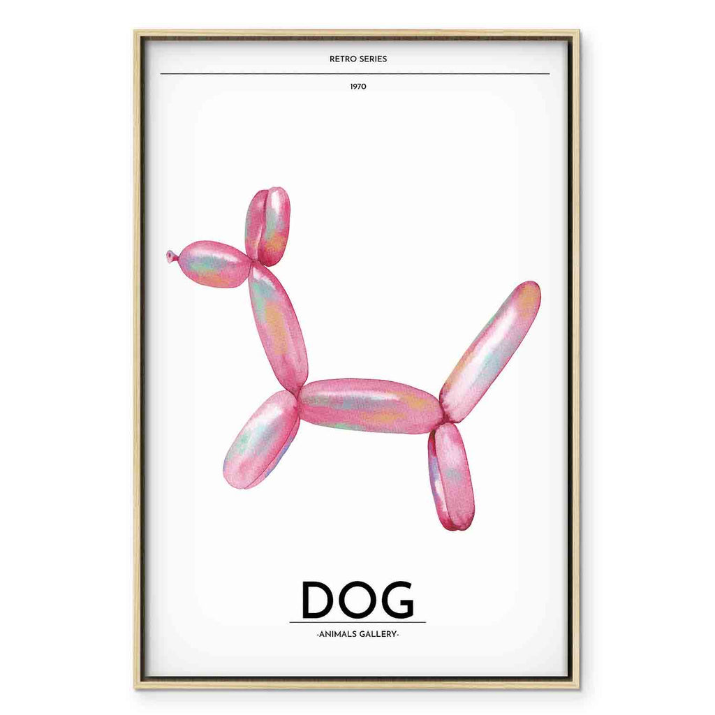 Colorful Retro Dog Canvas Print