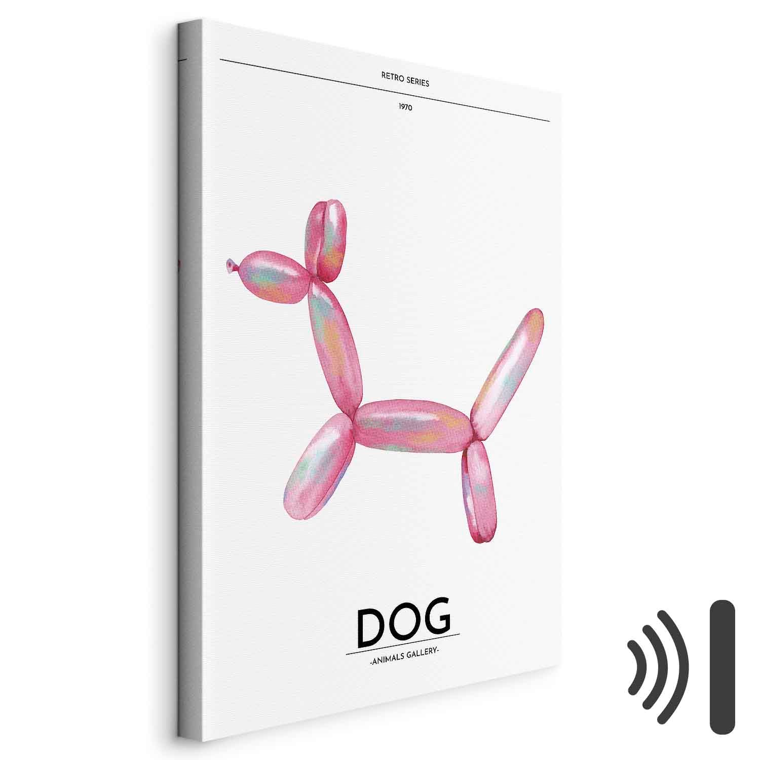 Colorful Retro Dog Canvas Print