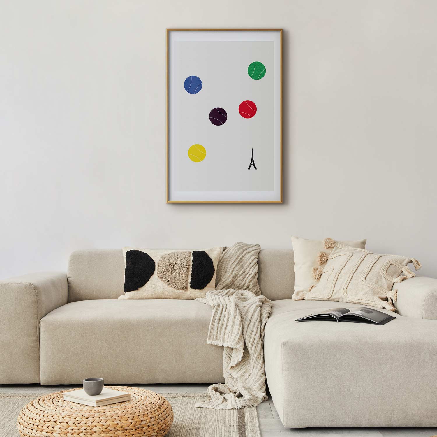 Eiffel Tower Tennis Balls Abstract Poster