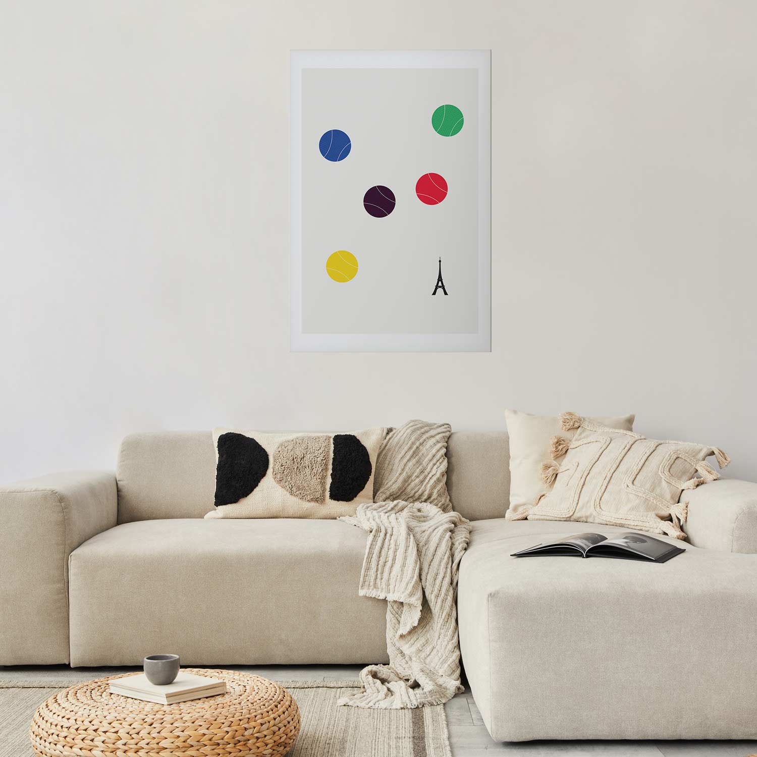 Eiffel Tower Tennis Balls Abstract Poster