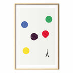 Eiffel Tower Tennis Balls Abstract Poster