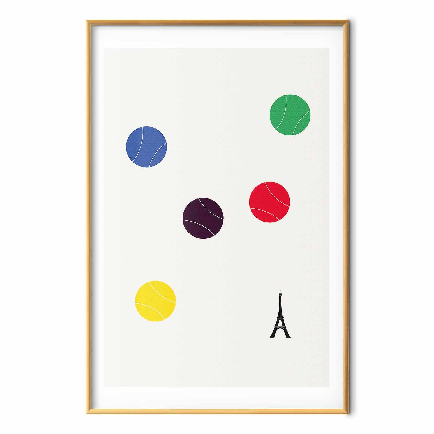 Eiffel Tower Tennis Balls Abstract Poster