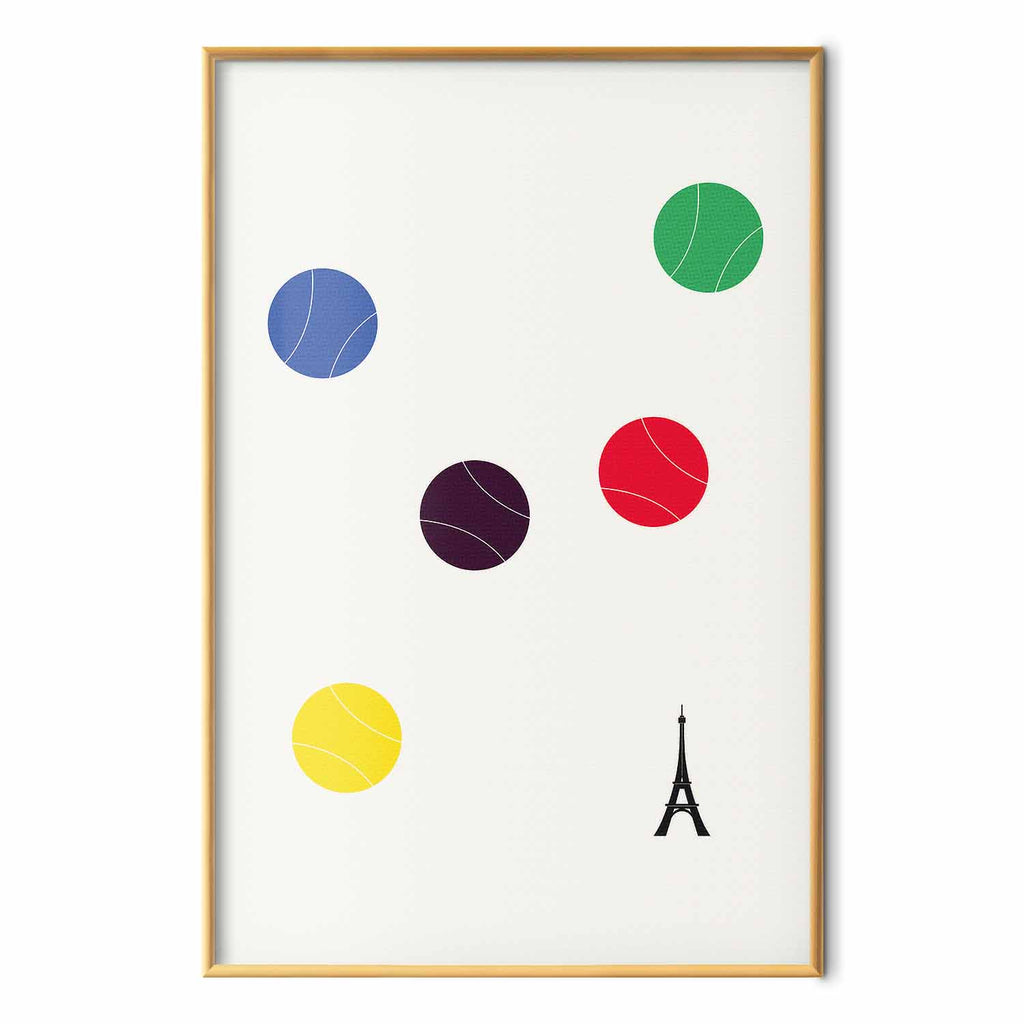 Eiffel Tower Tennis Balls Abstract Poster