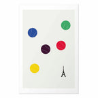 Eiffel Tower Tennis Balls Abstract Poster