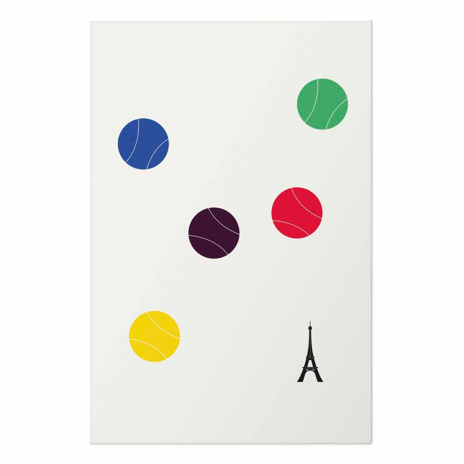 Eiffel Tower Tennis Balls Abstract Poster