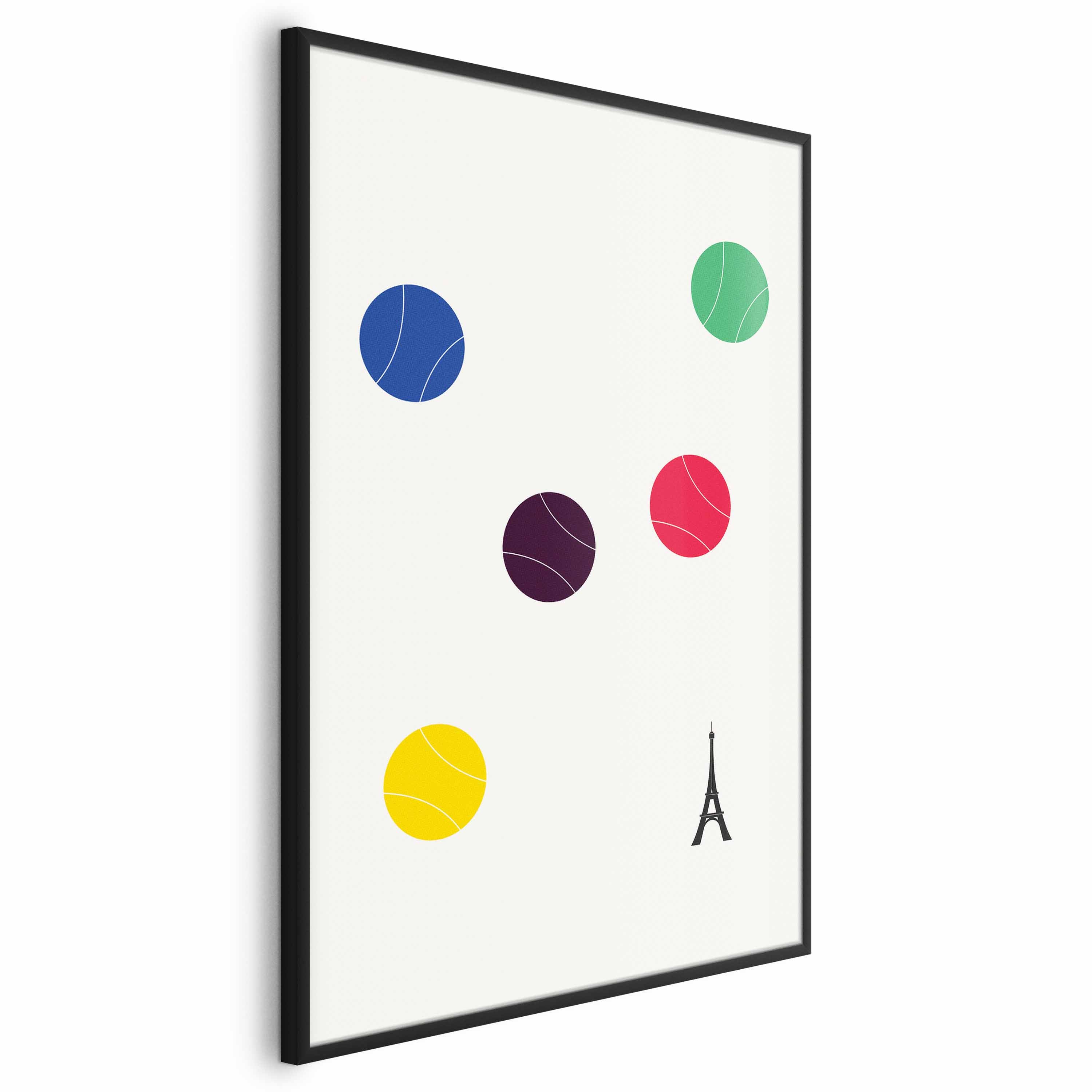 Eiffel Tower Tennis Balls Abstract Poster