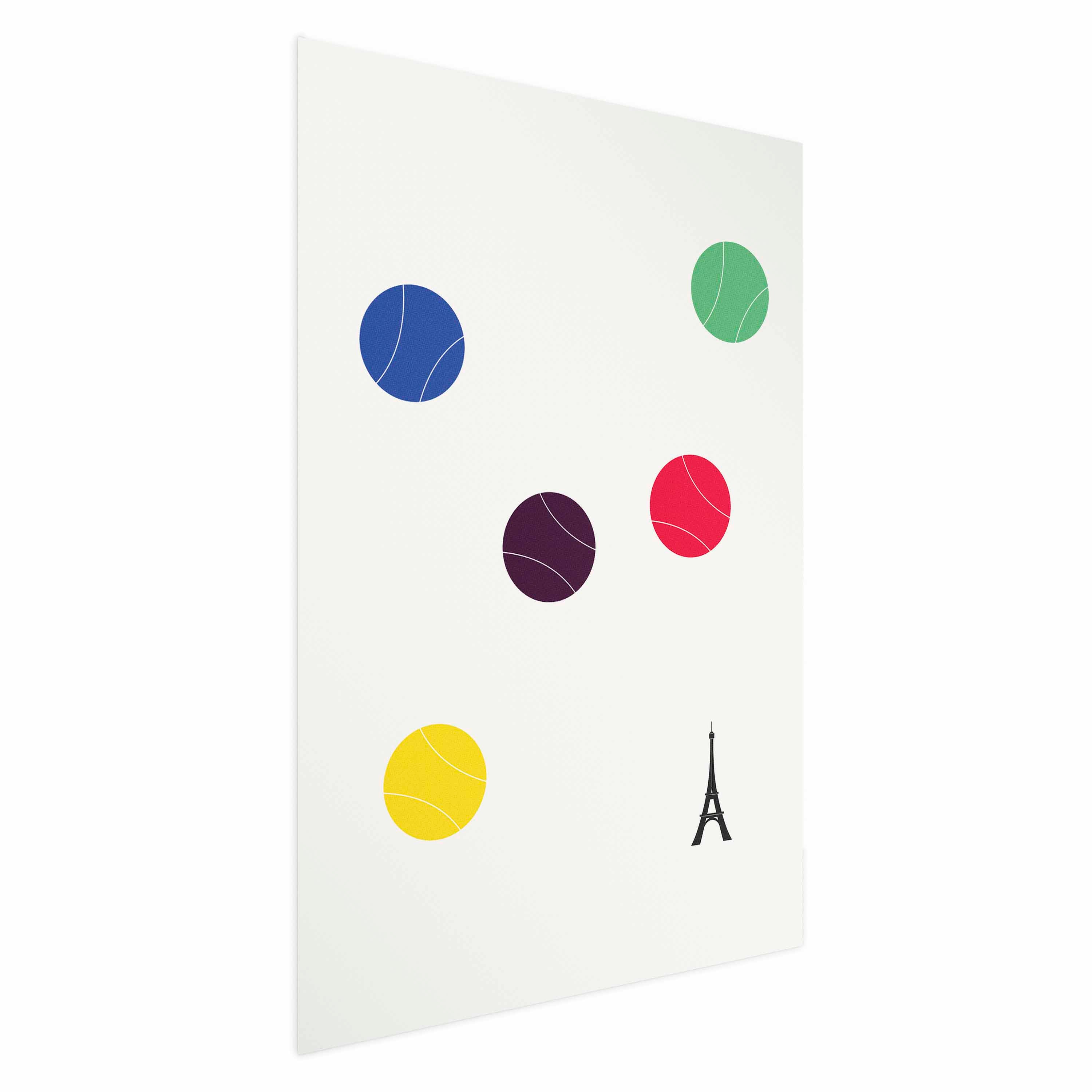 Eiffel Tower Tennis Balls Abstract Poster