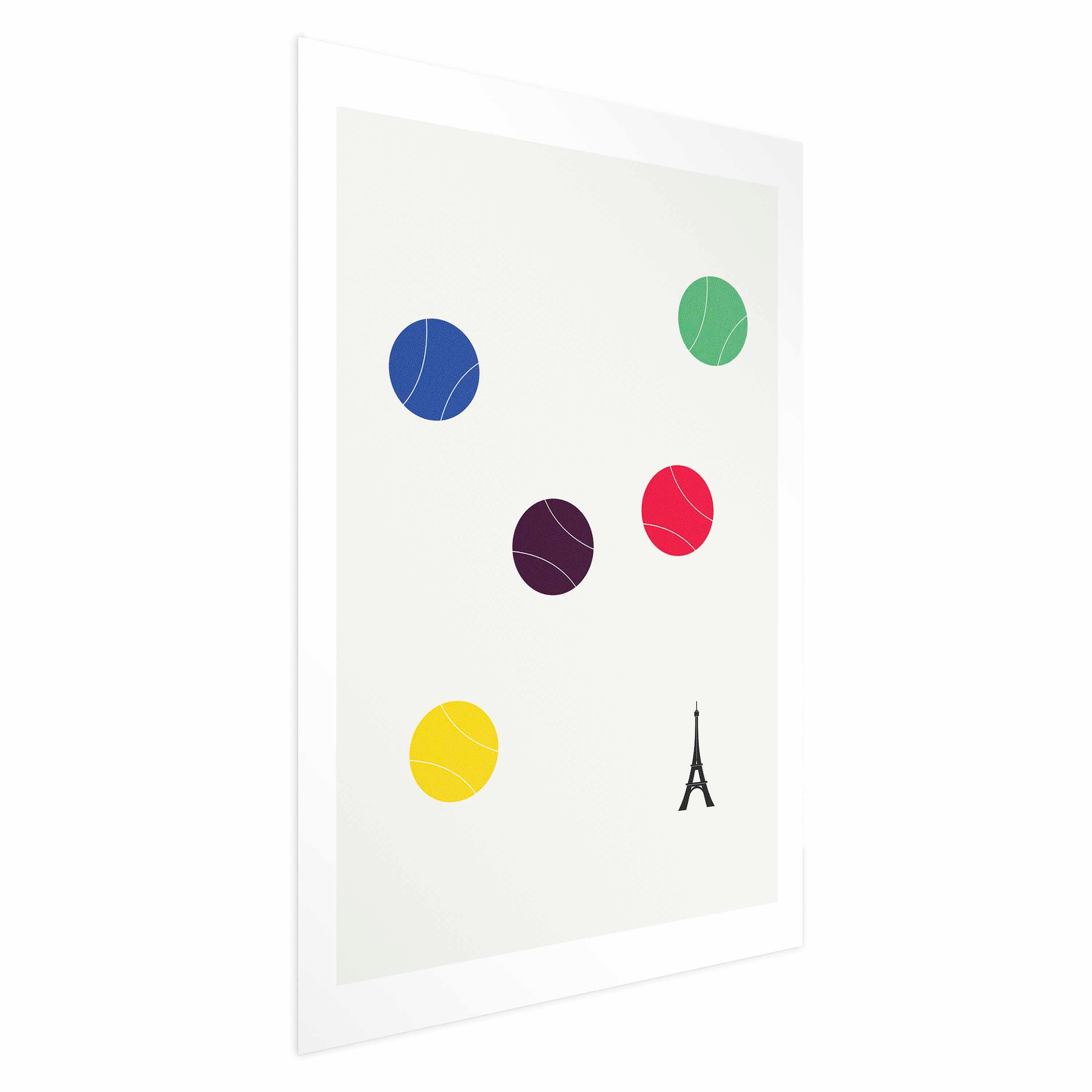 Eiffel Tower Tennis Balls Abstract Poster