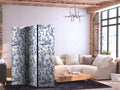 Greek Botany Blue Pattern 3-Panel Room Divider