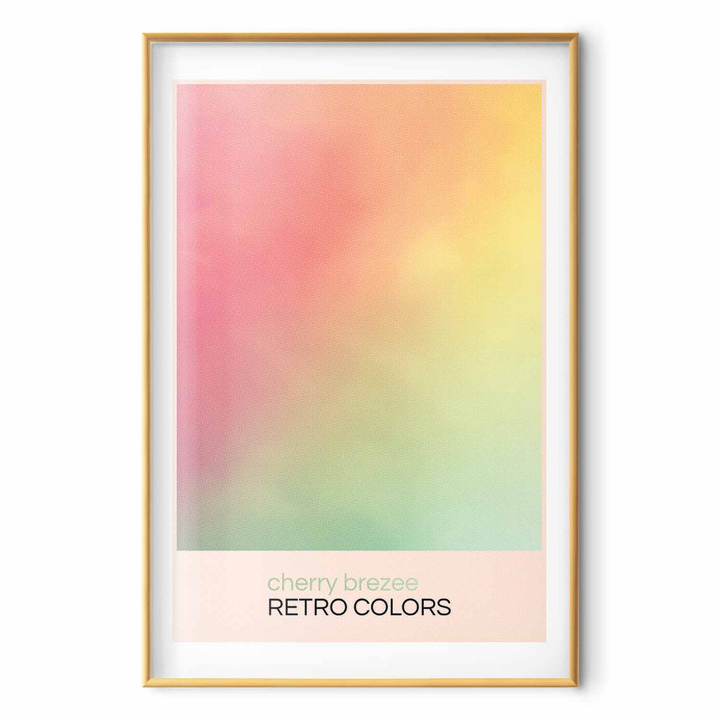Cherry Breeze Pastel Gradient Retro Poster