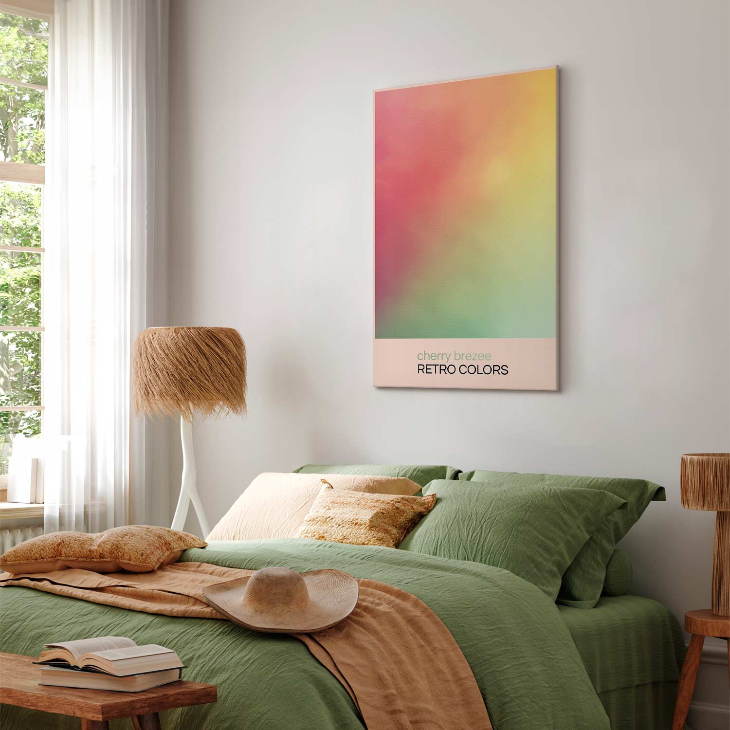 Pastel Gradient Abstract Retro Canvas Print