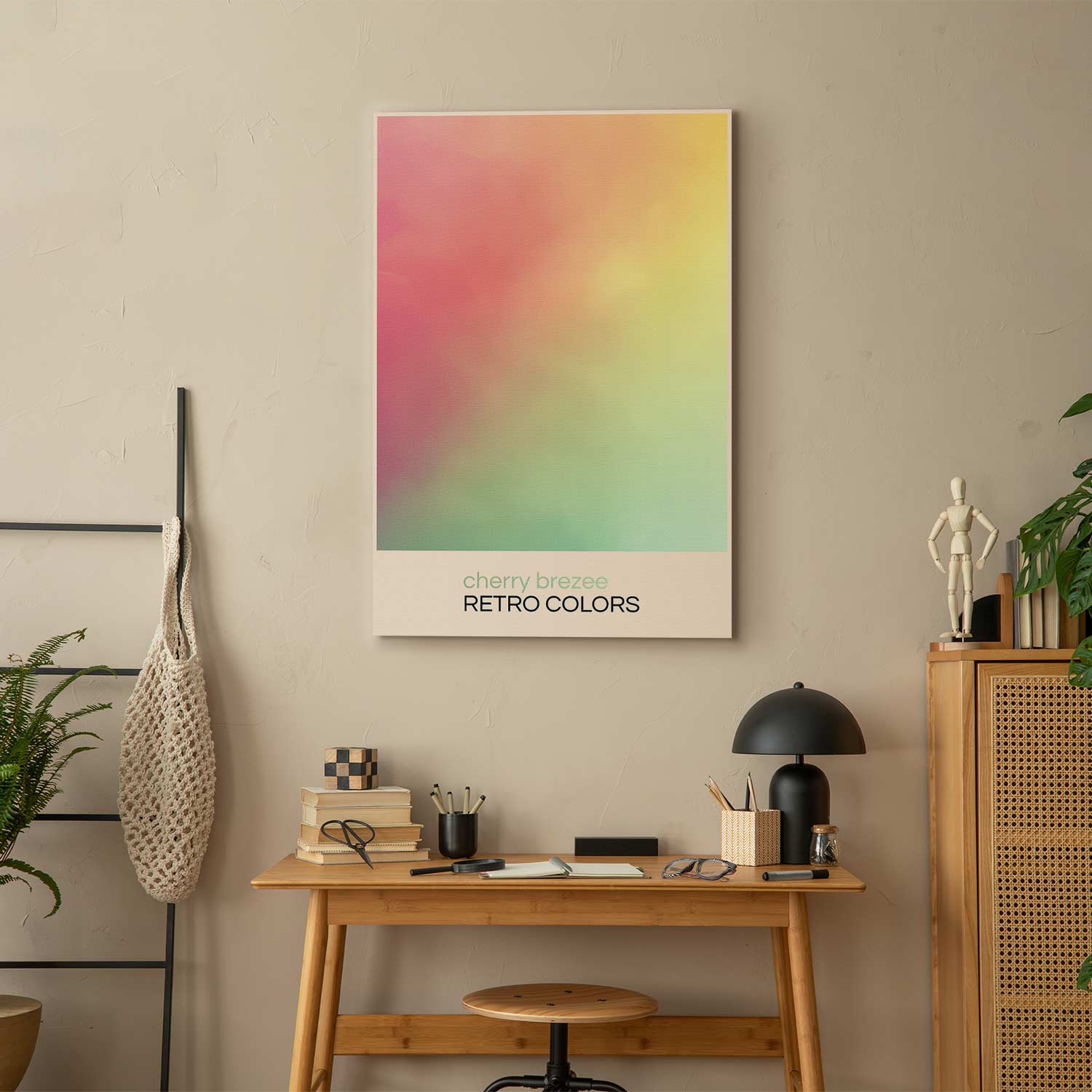 Pastel Gradient Abstract Retro Canvas Print