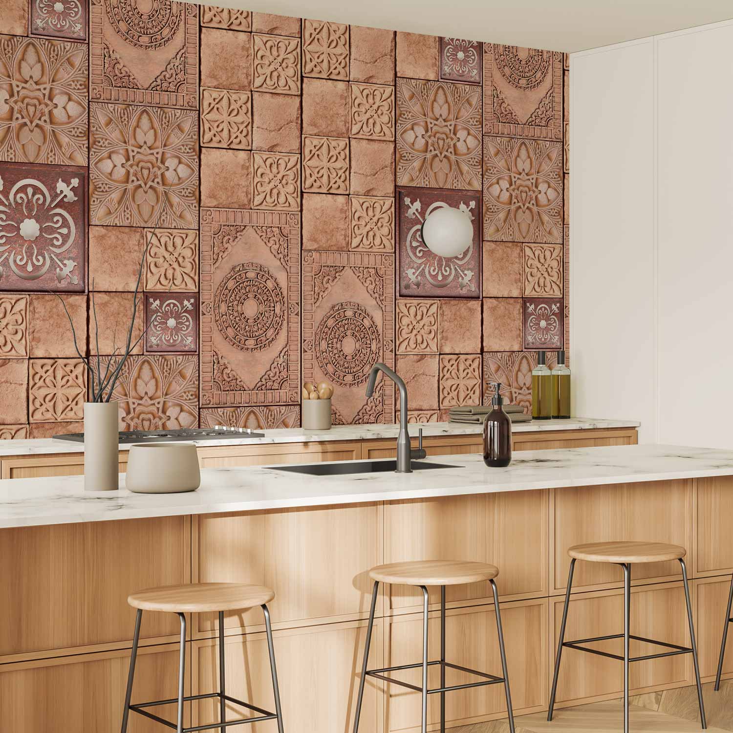 Stone Mosaic Texture Pattern Wallpaper