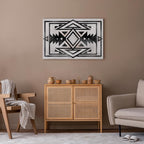 Abstract Ethnic Pattern Wide Canvas Print