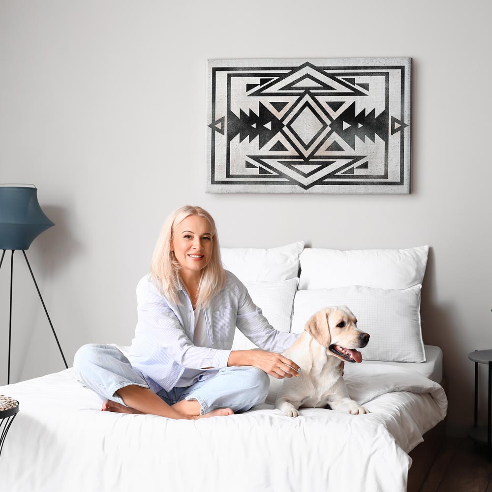 Abstract Ethnic Pattern Wide Canvas Print