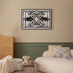 Abstract Ethnic Pattern Wide Canvas Print