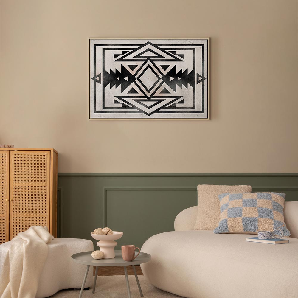 Abstract Ethnic Pattern Wide Canvas Print