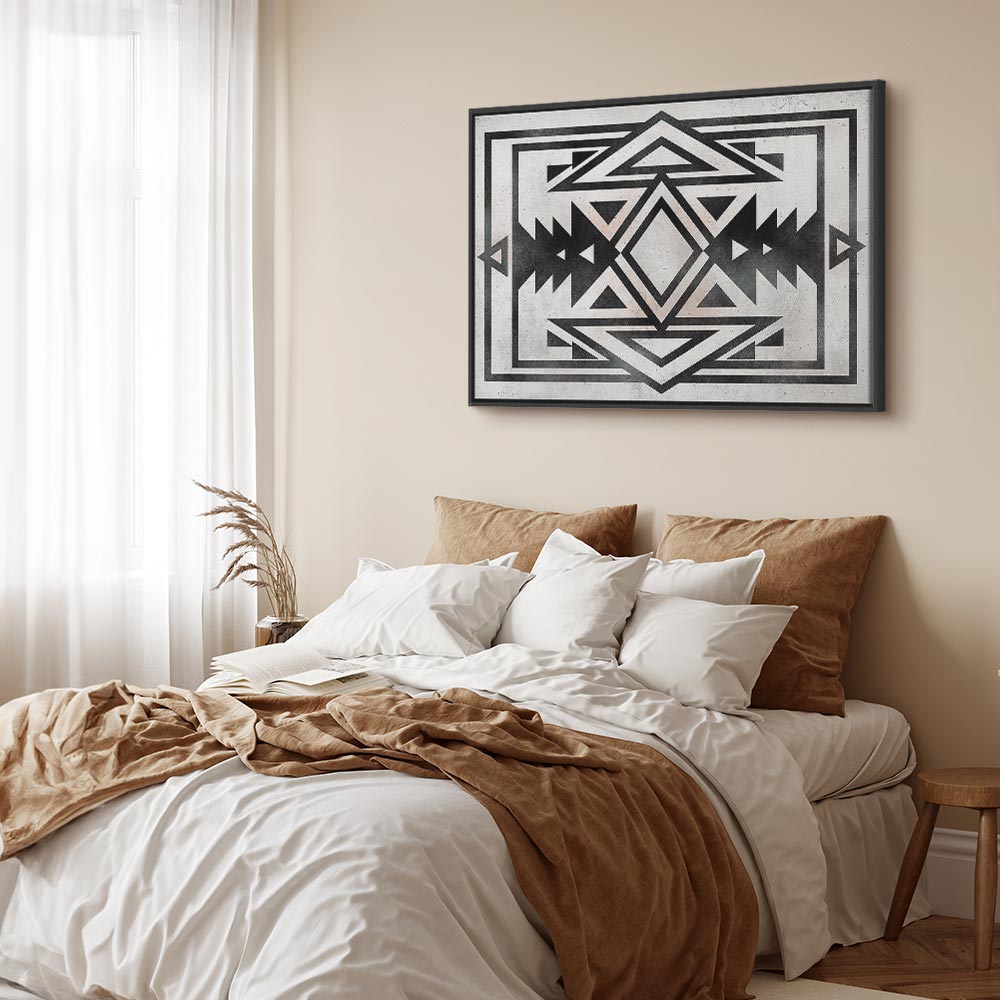 Abstract Ethnic Pattern Wide Canvas Print