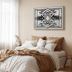 Abstract Ethnic Pattern Wide Canvas Print