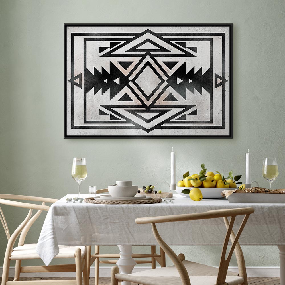 Abstract Ethnic Pattern Wide Canvas Print