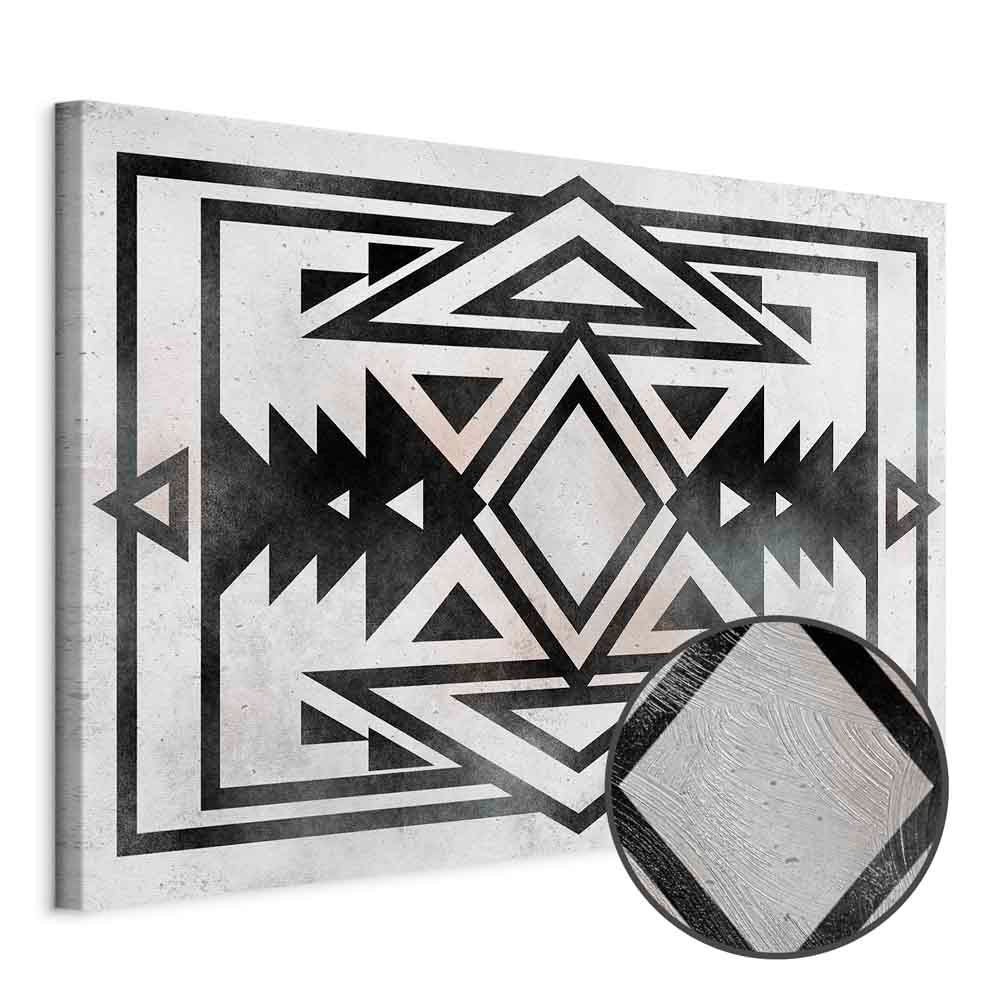 Abstract Ethnic Pattern Wide Canvas Print