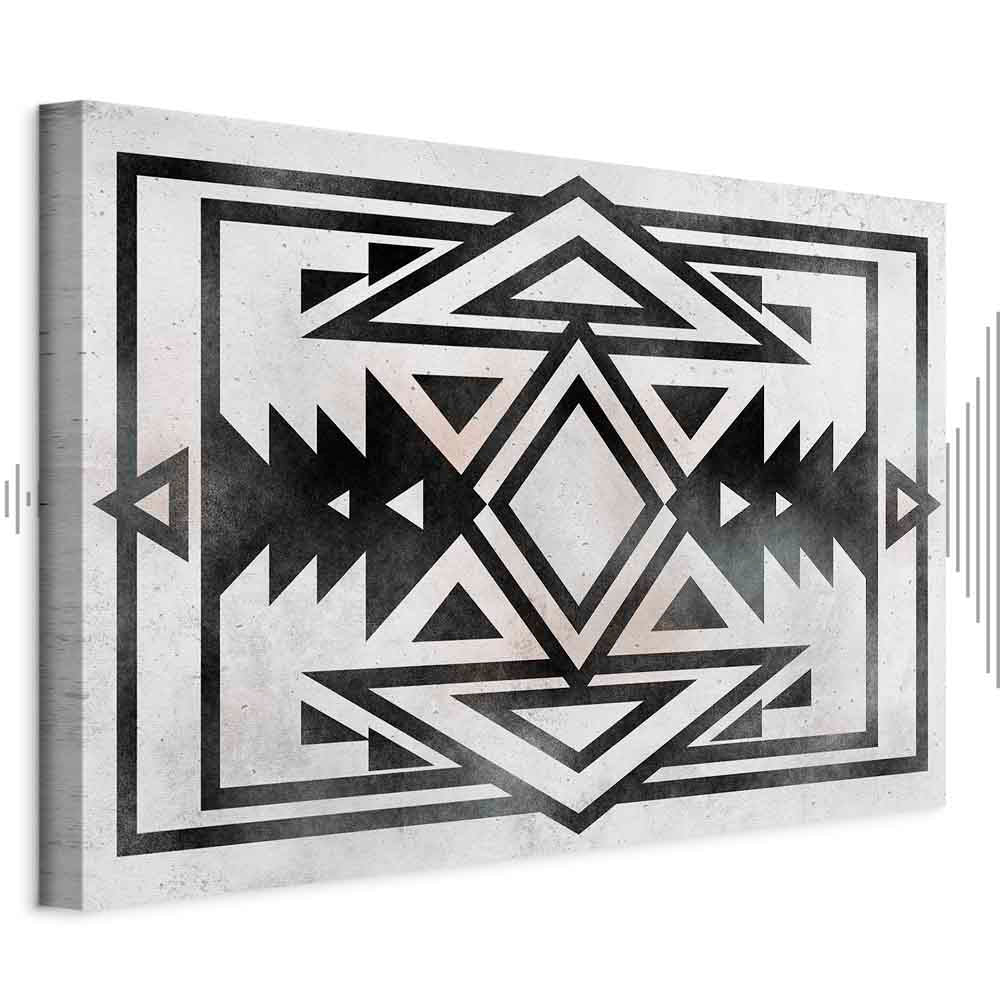 Abstract Ethnic Pattern Wide Canvas Print