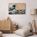 Great Wave off Kanagawa Japanese Retro Canvas Print