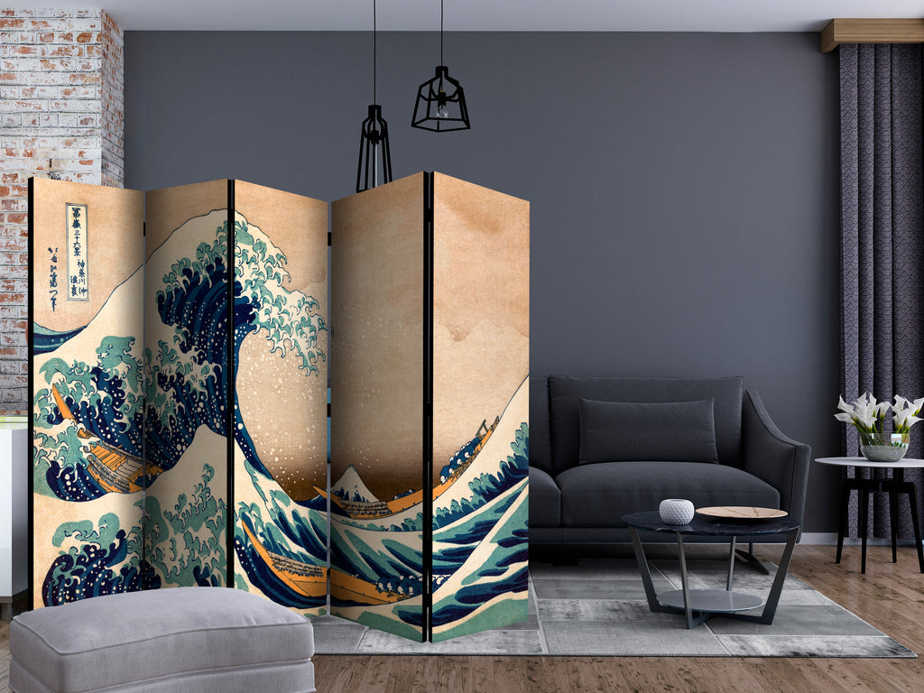 Great Wave Seascape 5-Panel Japanese Room Divider