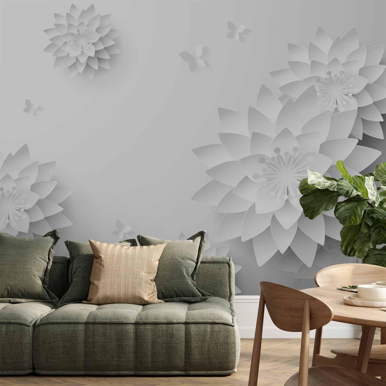 Oriental Floral Zen Wall Mural