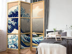 Great Wave in Kanagawa 3-Panel Japanese Room Divider