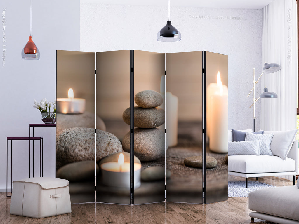 Zen Stone Garden 5-Panel Room Divider