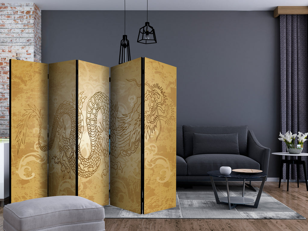 Dragon II Fantasy 5-Panel Japanese Room Divider