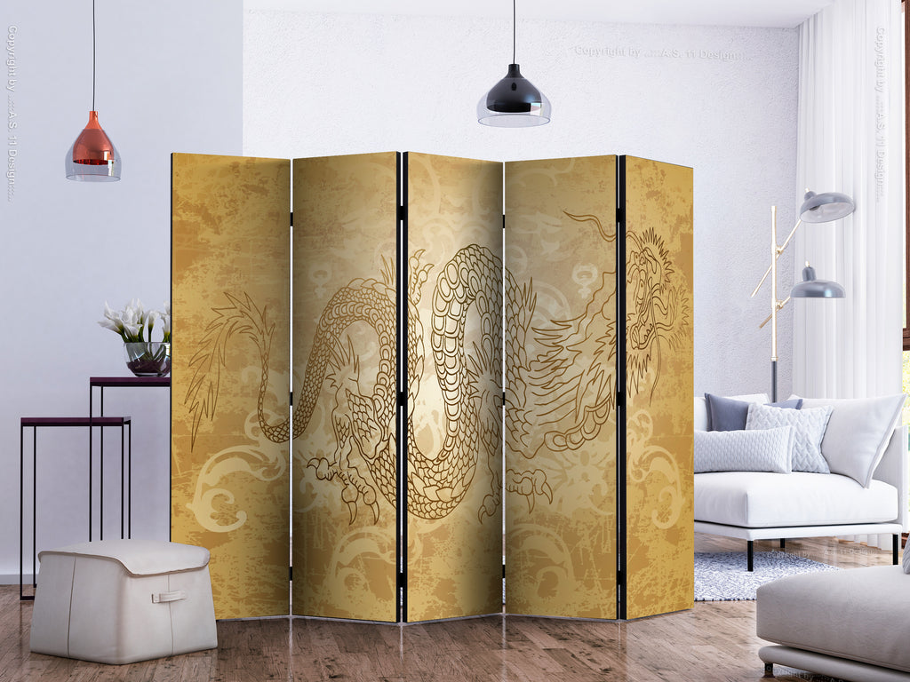 Dragon II Fantasy 5-Panel Japanese Room Divider
