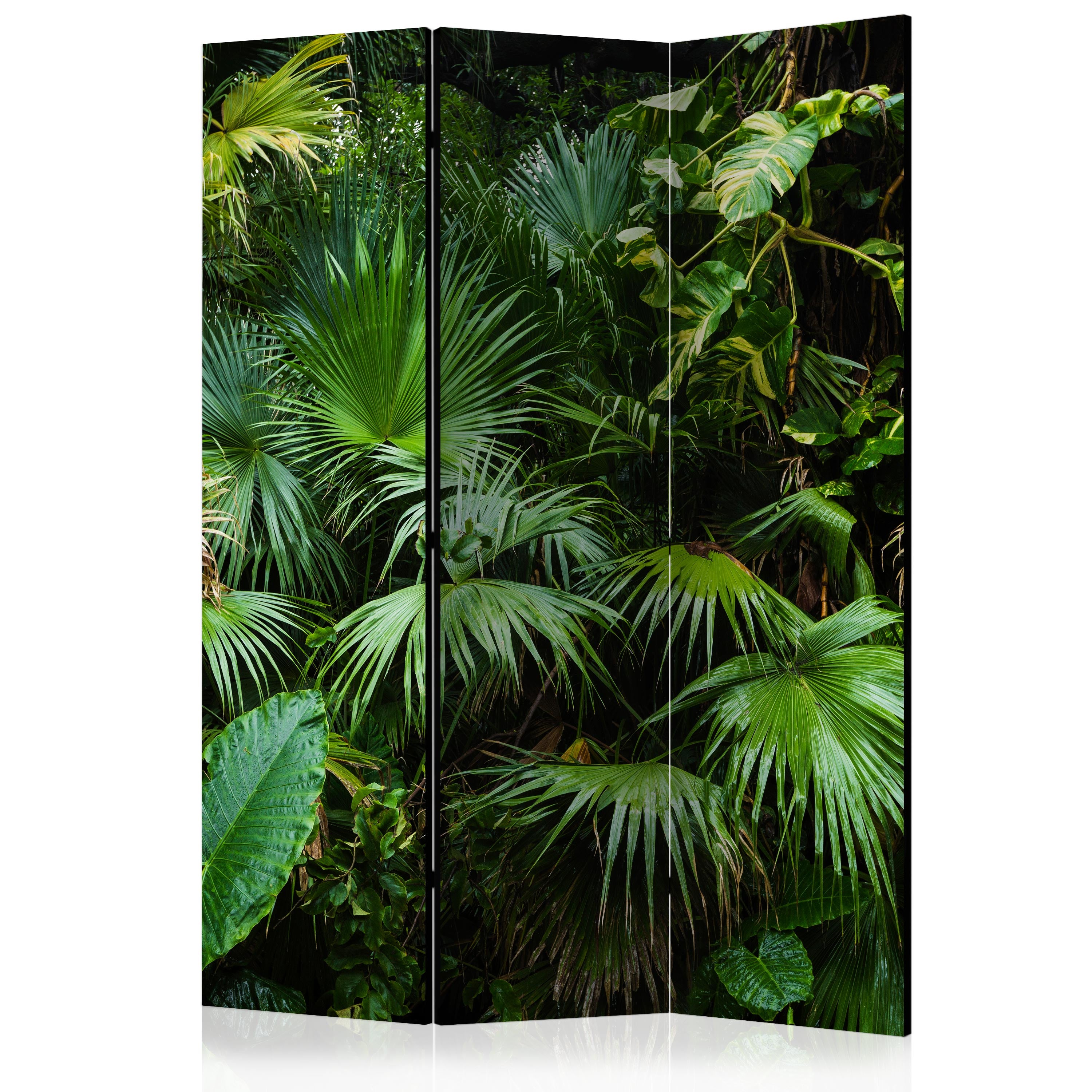Sunny Jungle Leaves 3-Panel Room Divider