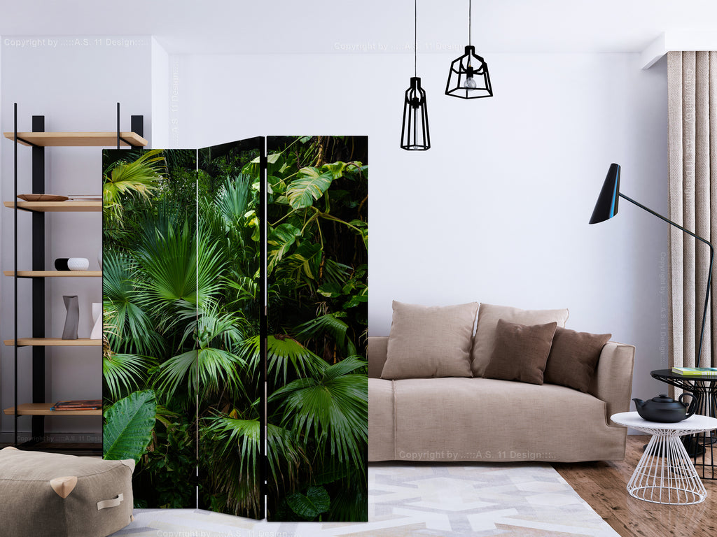 Sunny Jungle Leaves 3-Panel Room Divider