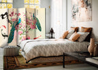 Peacock Love Ethnic 5-Panel Room Divider