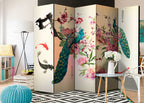 Peacock Love Ethnic 5-Panel Room Divider