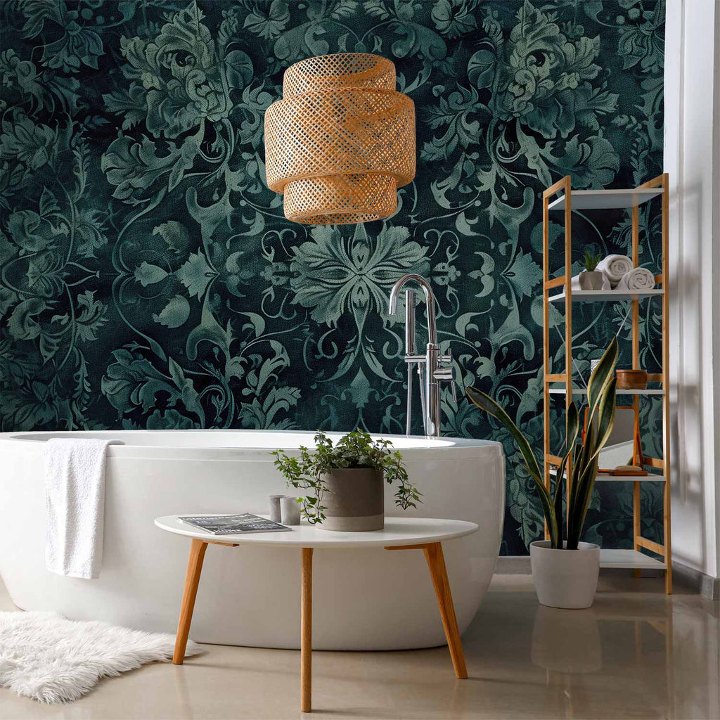 Emerald Oriental Carpet Pattern Wall Mural