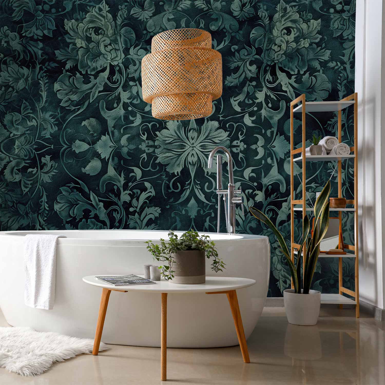 Emerald Oriental Carpet Pattern Wall Mural