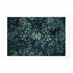 Emerald Baroque Ornament Pattern Poster